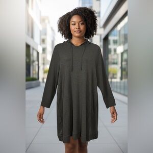 Active Zone by Penningtons, Hoodie Dress, Plus Size 2X, Charcoal Gray